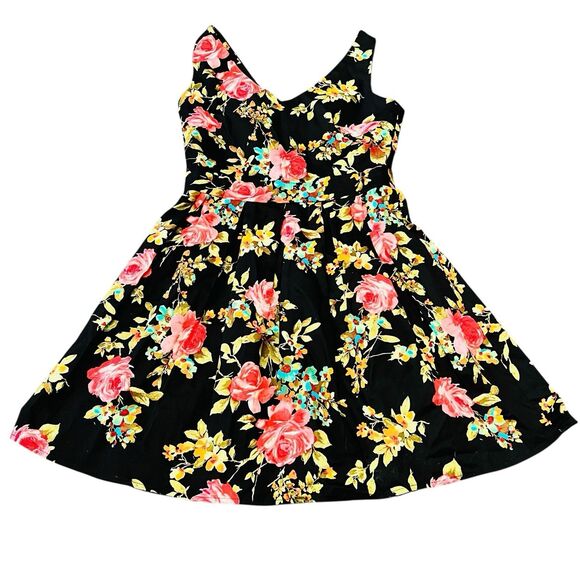 Vintage Ixia Dress M Floral Bloomcore Pin Up 50s Housewife Retro Rockabilly 60s - Picture 2 of 10